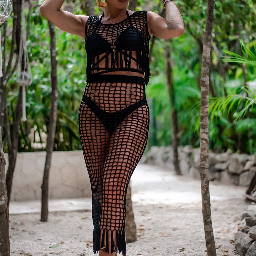 Swimsuit Cover Up Black Crochet ByeGreis